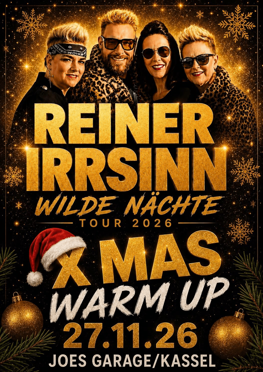 Reiner Irrsinn – Wilde Nächte Tour 2026: X-Mas Warm-up am 27.11.2026 in Joe’s Garage Kassel